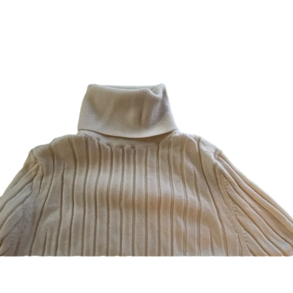 💯 merino wool ribbed turtleneck sweater banana republic s large - Picture 4 of 6